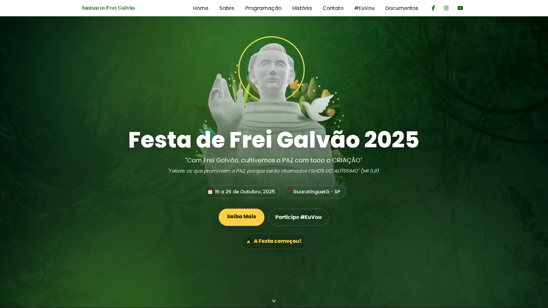 Prévia do site Festa de Frei Galvão 2025