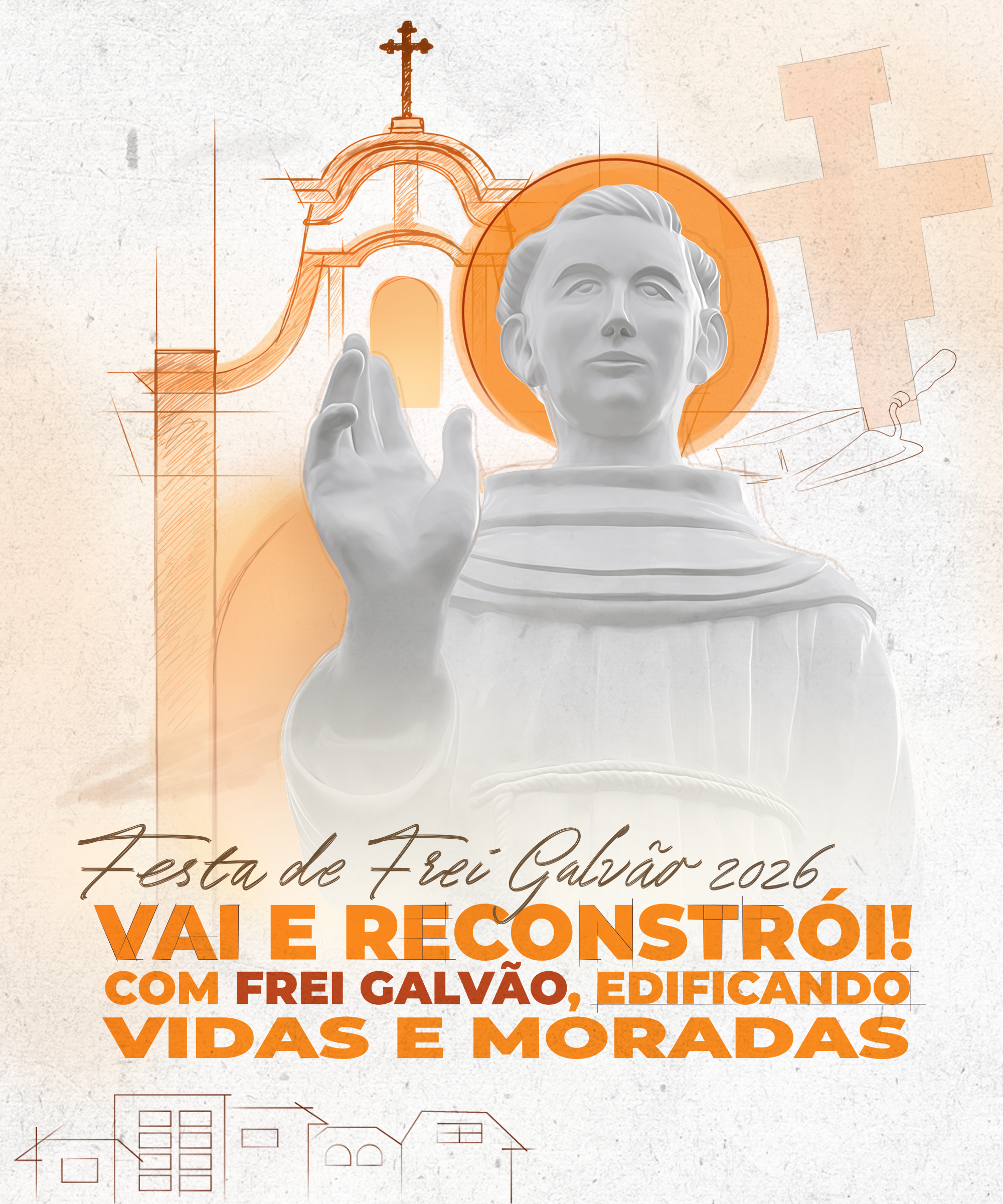 Composição principal da identidade visual da Festa de Frei Galvão 2026