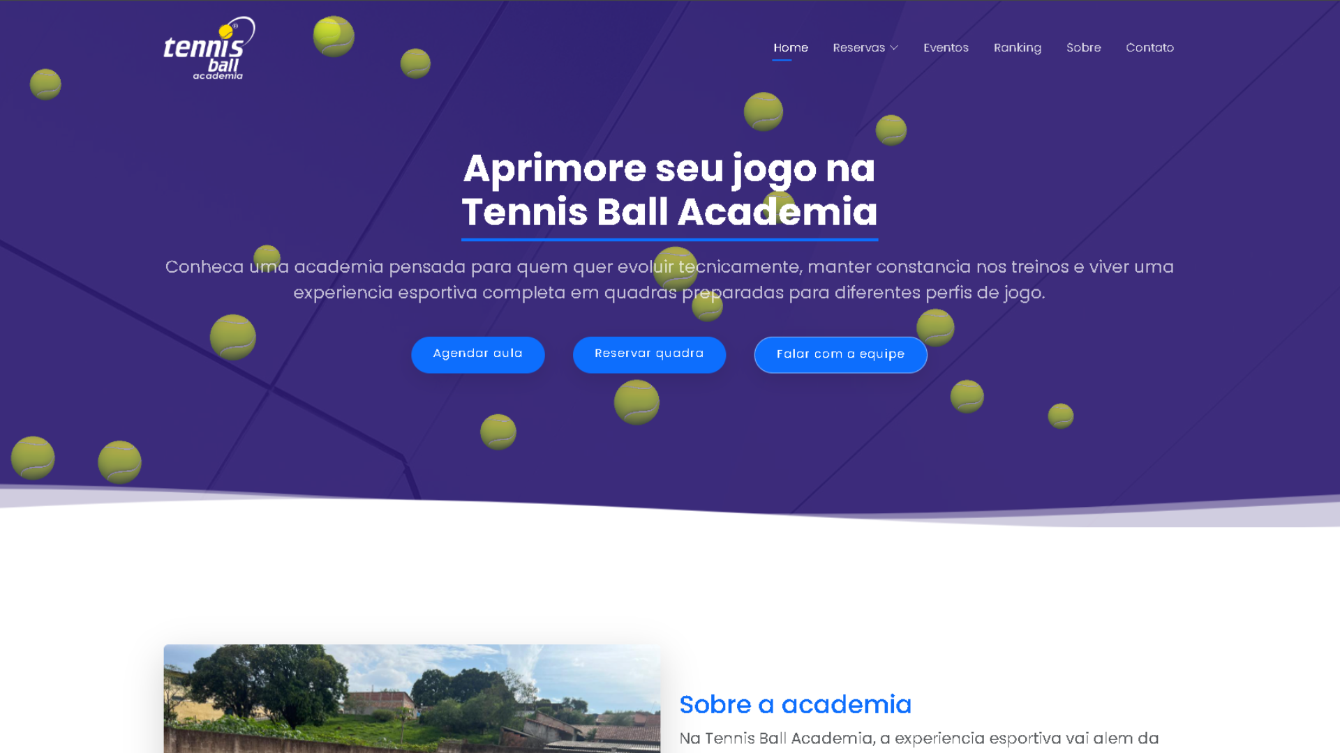 Prévia do site Tennis Ball Academia